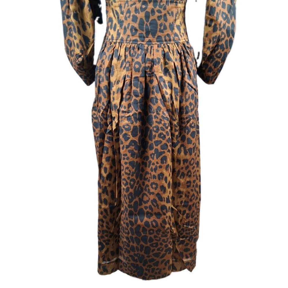 Leopard Animal Print Belted Midi Dress Tuckernuck Graciela Women's Size 8 NWT - Picture 8 of 16
